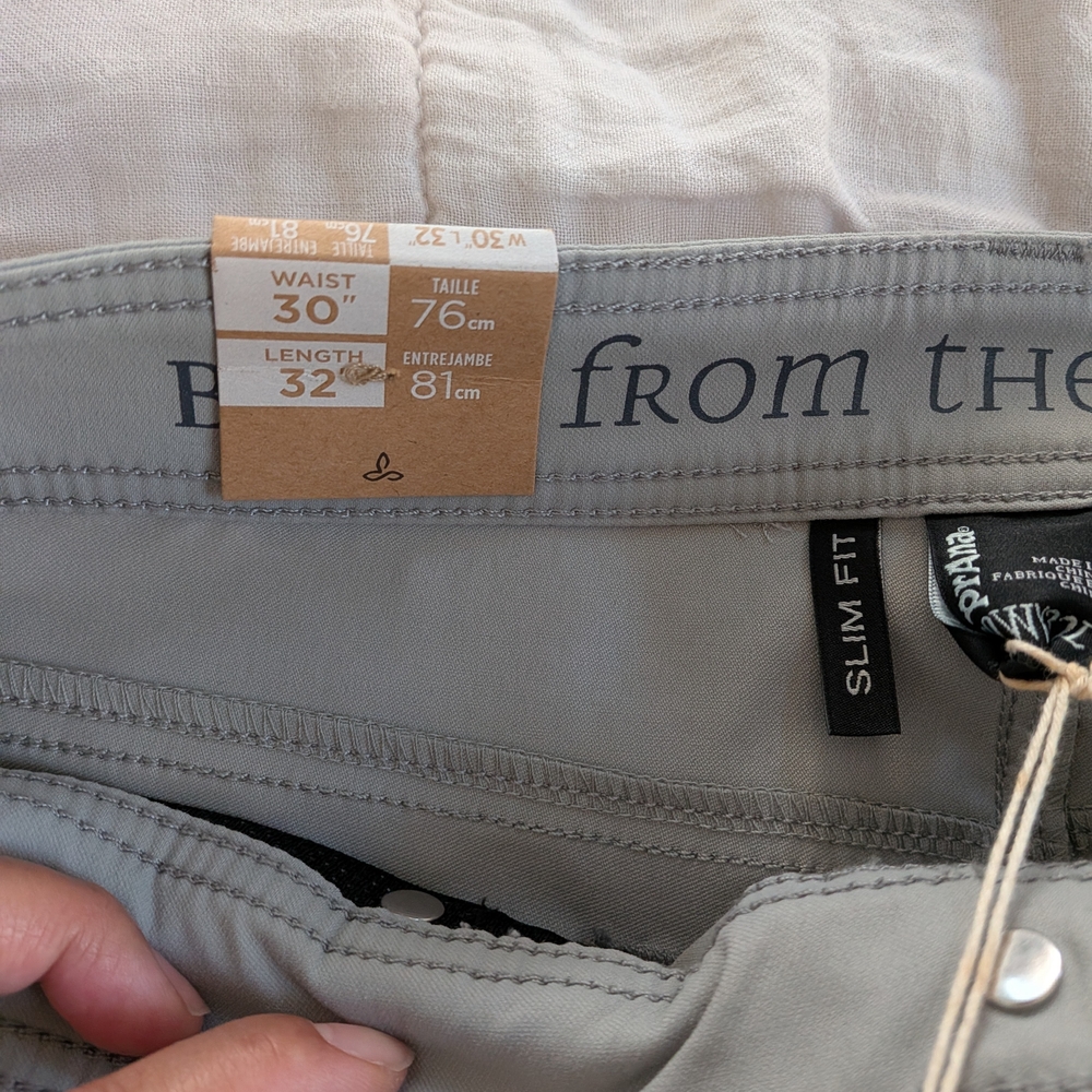 Prana Stretch Zion Water Repellent Pants - Gray